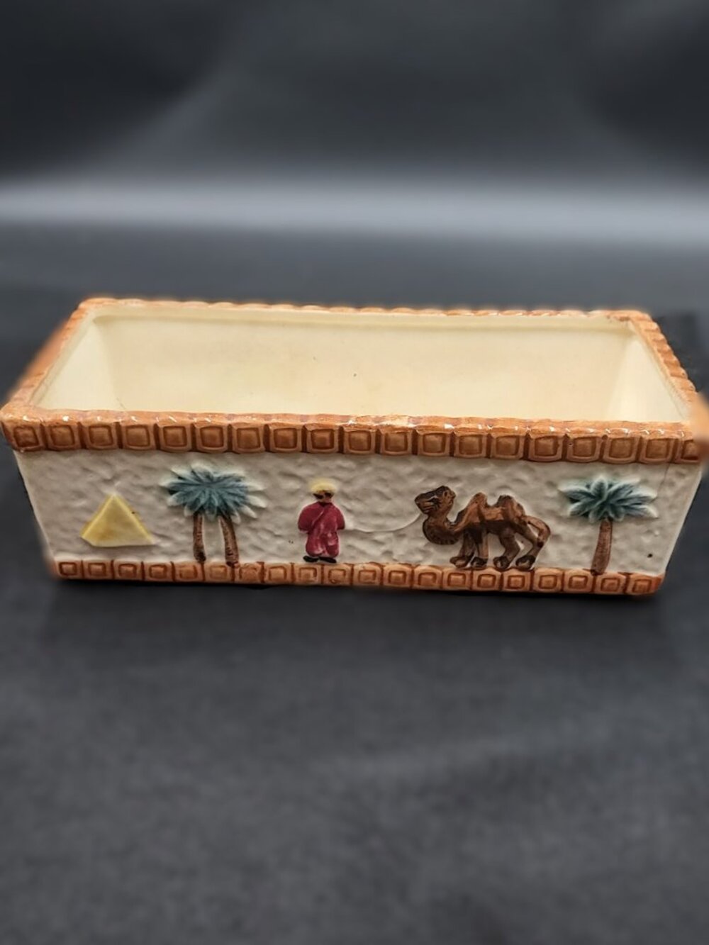Vintage 1950's Florart  Japan Ceramic Planter Hand-Painted Desert Camels
